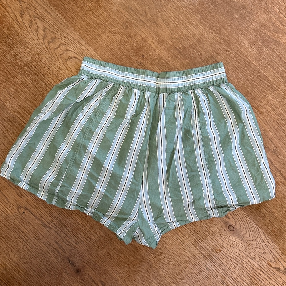 We The Free Striped Pull-On boxer shorts in Green combo